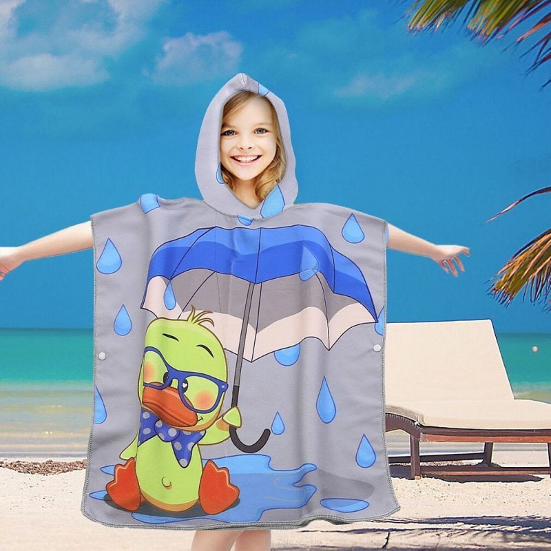 PonchoCotton World Plażowe Dziecięce z kapturem 60x60