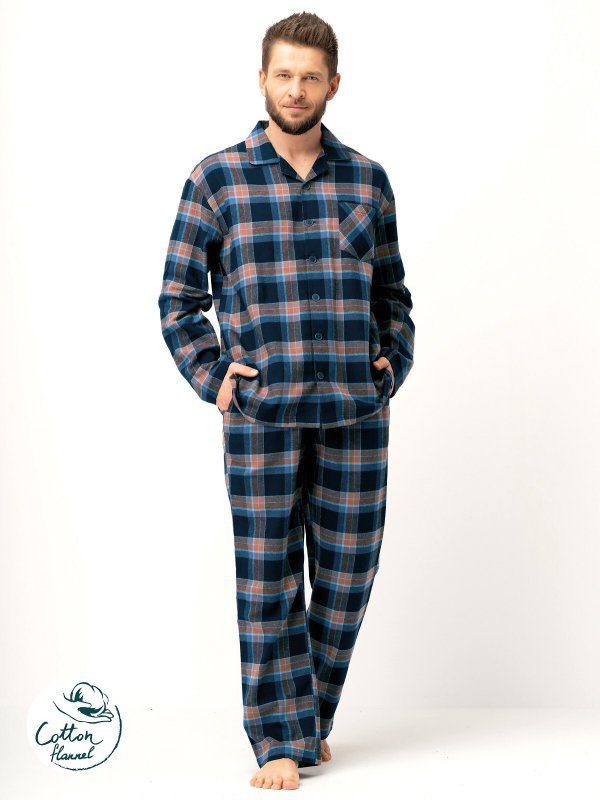 Piżama Key MNS 431 B25 dl/r M-2XL rozpinana męska