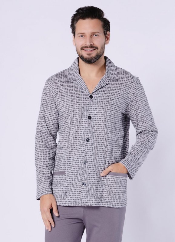 Piżama Hotberg 1748 Kamil dł/r M-2XL rozpinana
