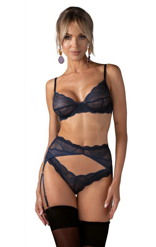 Komplet Obsessive Nightly Blue 3-PCS Set XS-2XL