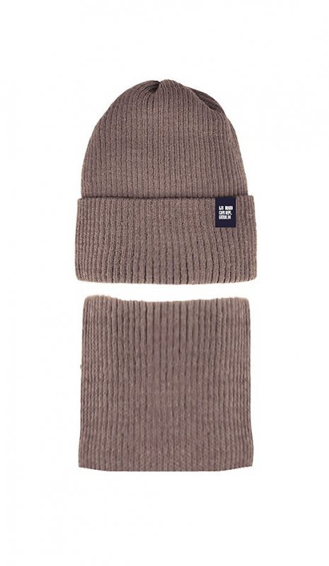 Komplet AJS 48-440 Czapka+tuba/komin chłopięcy