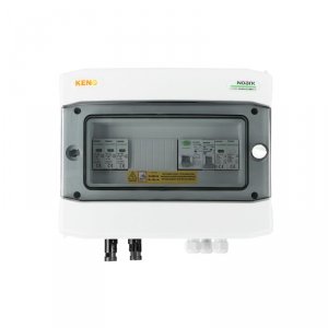 Rozdzielnica przyłączeniowa DC+AC z ogranicznikiem przepięć 1000V Noark typu 1+2, 1 x łańcuch PV, 1 x MPPT // ogr. AC Noark typ 1+2, 20A, 1-F, RCD typA/100mA