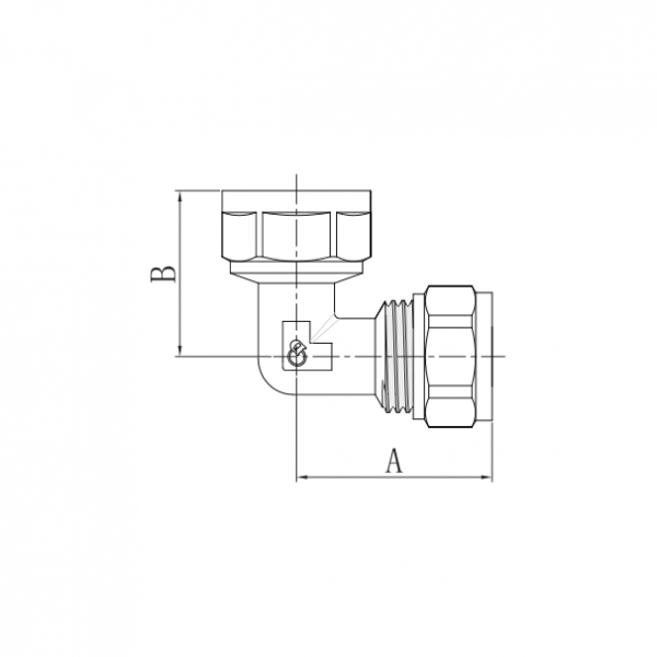 Kolano skręcane 90 20x1/2 PEX-GW