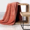 DESIGN 91 Koc CINDY 2 miękki i miły w dotyku z wytłaczanym wzorem w kosteczkę 200x220 cm Ceglany