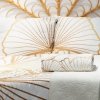 Narzuta dekoracyjna 170x210 Luna 3 biała złota liście miłorzębu welurowa Limited Collection Eurofirany