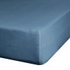 Prześcieradło gładkie z gumką 160x200 cm z satyny bawełnianej kolor granatowy 125 g/m2 NOVA 3