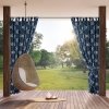 Zasłona zewnętrzna wodoodporna GARDEN 14 na szelkach 155 X 220cm granatowy sznur