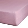 Prześcieradło gładkie z gumką 180x200 cm z satyny bawełnianej kolor ciemny różowy 125 g/m2 NOVA 3