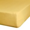 Prześcieradło gładkie z gumką 220x200 cm z satyny bawełnianej kolor musztardowy 125 g/m2 NOVA 3 