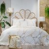 Narzuta dekoracyjna 220x240 Luna 3 biała złota liście miłorzębu welurowa Limited Collection Eurofirany