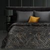 Narzuta dekoracyjna 170x210 Victoria 1 czarna złota liście welurowa Limited Collection Eurofirany