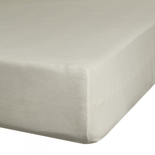 Prześcieradło gładkie z gumką 140x200 cm z satyny bawełnianej kolor beżowy 125 g/m2 NOVA 3 