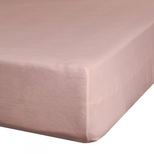 Prześcieradło gładkie z gumką 140x200 cm z satyny bawełnianej kolor pudrowy róż 125 g/m2 NOVA 3 