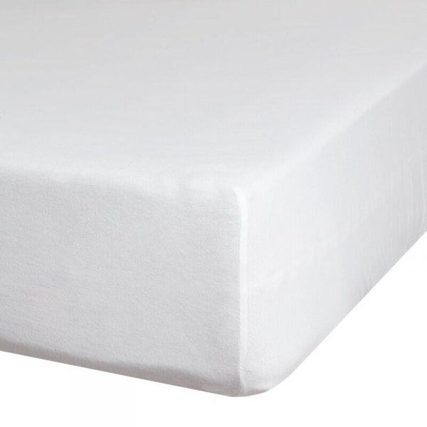 Prześcieradło jersey z gumką 140x200 cm z bawełny kolor biały 125 g/m2 Design 91 