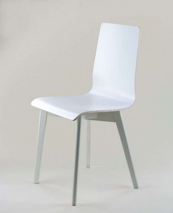 LUKA W - krzesło laminowane białe, biała rama
