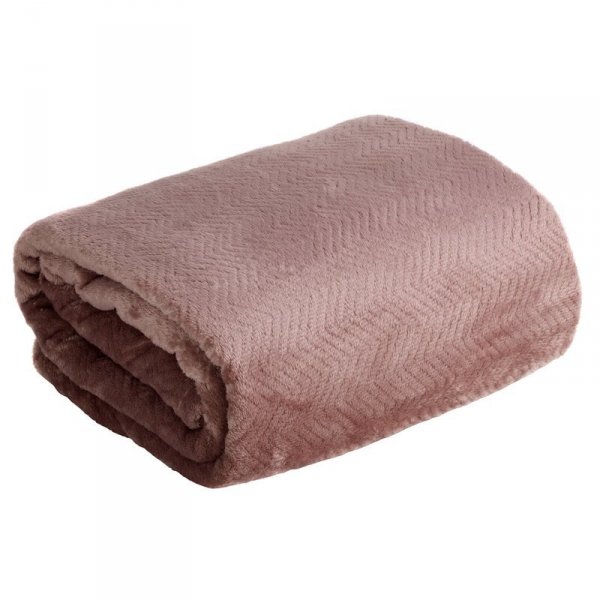 Koc z efektem 3D z wytłaczanym wzorem jodełki D91 Cindy5 70 X 160 cm Ceglany 
