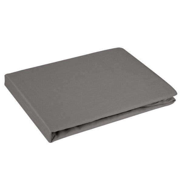 Prześcieradło gładkie z gumką 220x200 cm z satyny bawełnianej kolor popielaty 125 g/m2 NOVA 3 