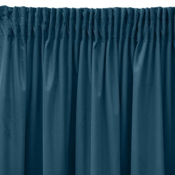 PIERRE CARDIN zasłona SIBEL z miękkiego i delikatnego welwetu, 140x270cm ciemny niebieski