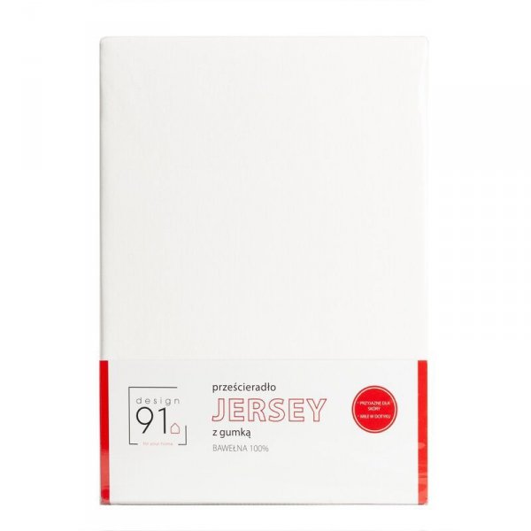 Prześcieradło jersey z gumką 120x200 cm z bawełny kolor kremowy 125 g/m2 Design 91
