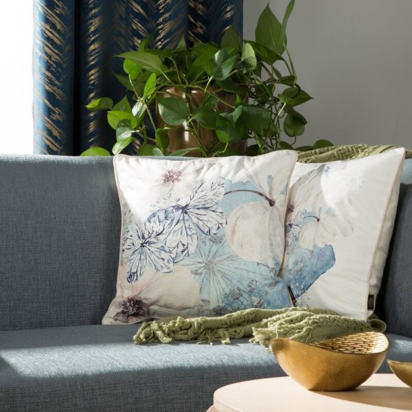  POSZEWKA VELVET 126 45 X 45 CM NIEBIESKI
