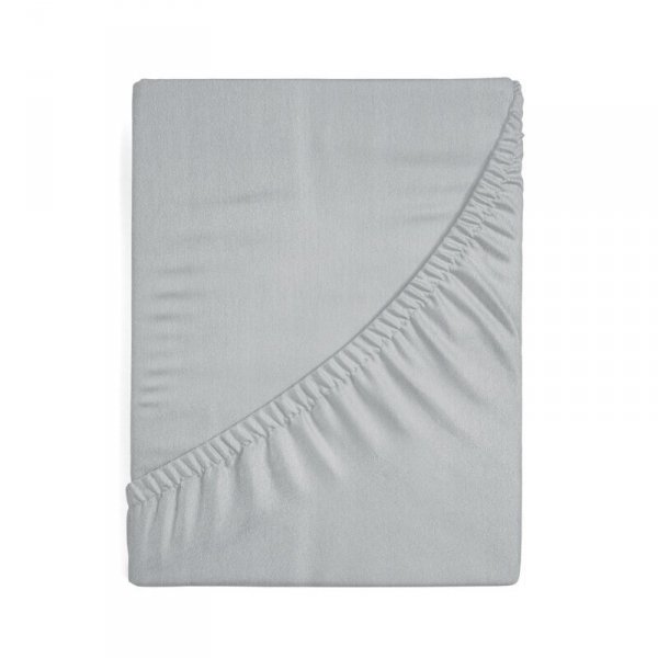 Prześcieradło jersey z gumką 160x200 cm z bawełny kolor srebrny 125 g/m2 Design 91