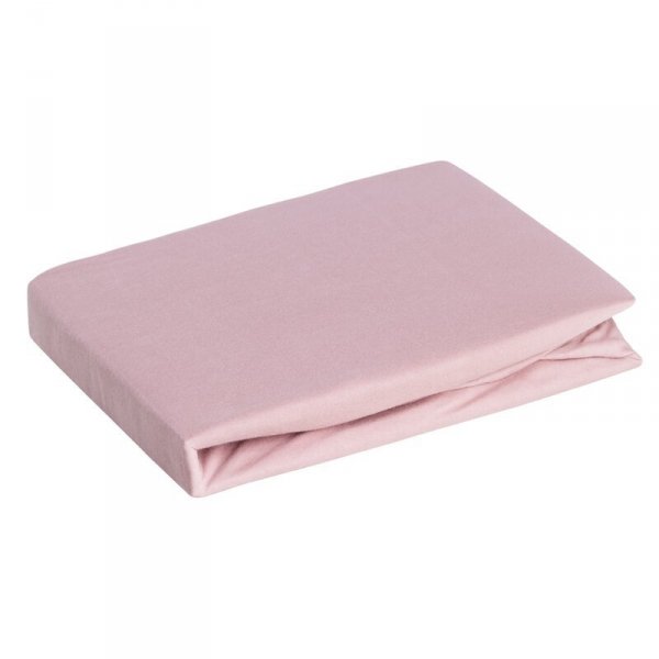 Prześcieradło jersey z gumką 220x200 cm z bawełny kolor pudrowy róż 125 g/m2 Design 91 
