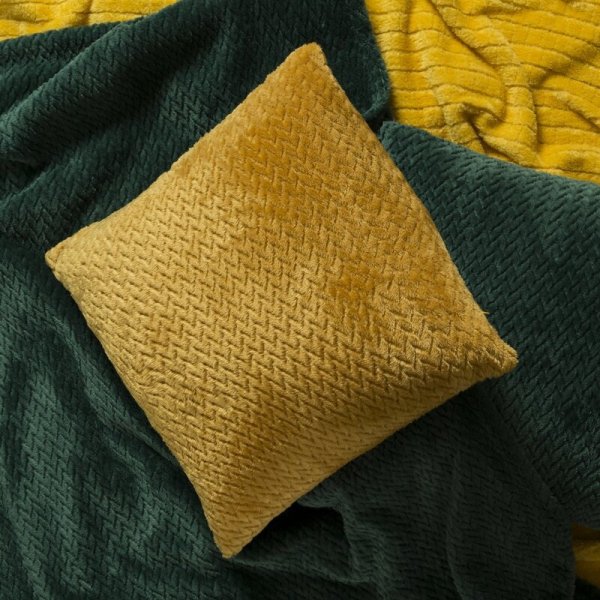 DESIGN 91 Koc CINDY 2 miękki i miły w dotyku z wytłaczanym wzorem w kosteczkę 70x160 cm Ceglany 