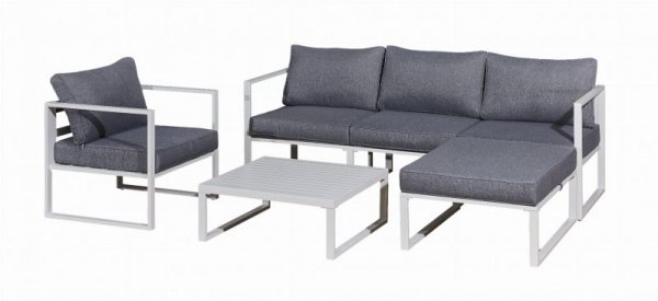 Aluminiowy Zestaw Mebli Na Taras Balkon Ogród MOSTRARE Biały