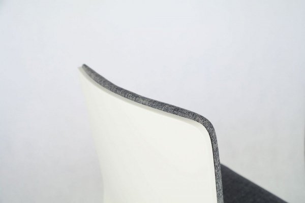 LUKA SOFT W - krzesło drewniane biało-szare