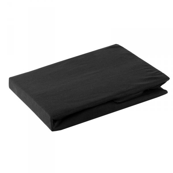Prześcieradło jersey z gumką 120x200 cm z bawełny kolor czarny 125 g/m2 Design 91