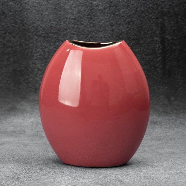 WAZON DEKORACYJNY SIBEL 18X9X20 CM CIEMNORÓŻOWY