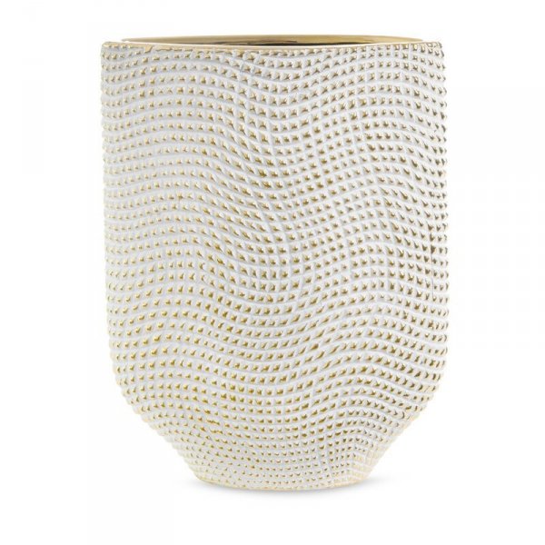 WAZON DEKORACYJNY VERDA (02) 21 X 8 X 27 CM BIAŁY