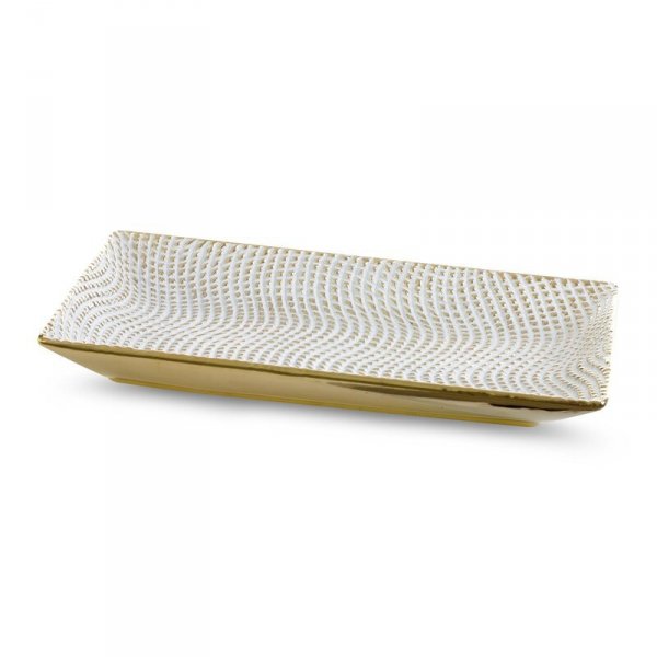 PATERA DEKORACYJNA VERDA (02) 35 X 20 X 4 CM BIAŁY