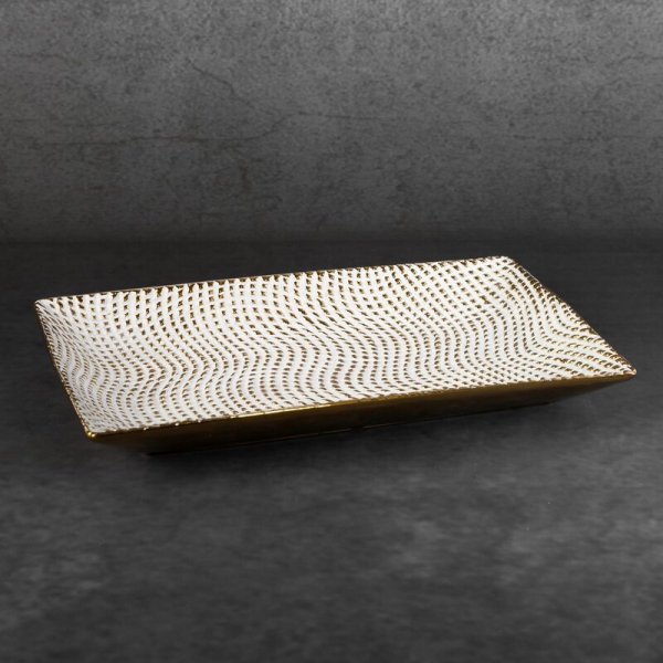 PATERA DEKORACYJNA VERDA (02) 35 X 20 X 4 CM BIAŁY