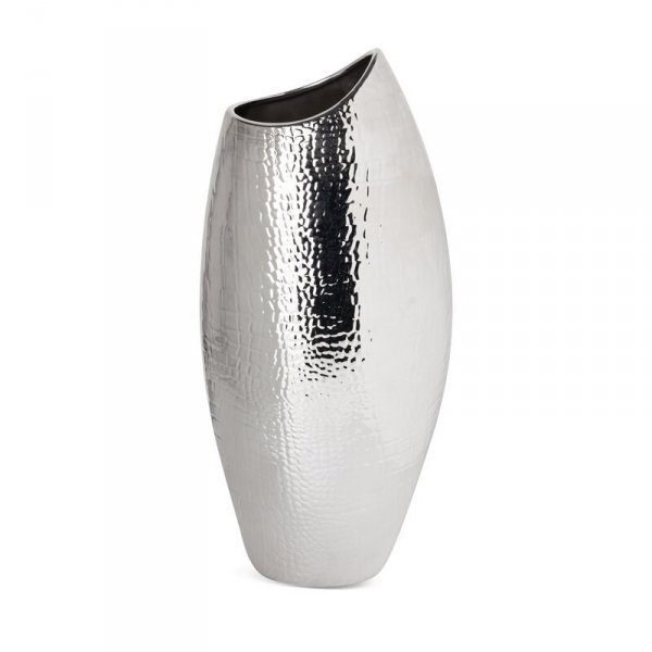 WAZON DEKORACYJNY ERNA 20 X 13 X 46 CM SREBRNY