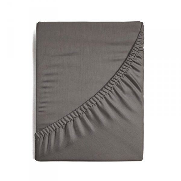 Prześcieradło gładkie z gumką 220x200 cm z satyny bawełnianej kolor popielaty 125 g/m2 NOVA 3 