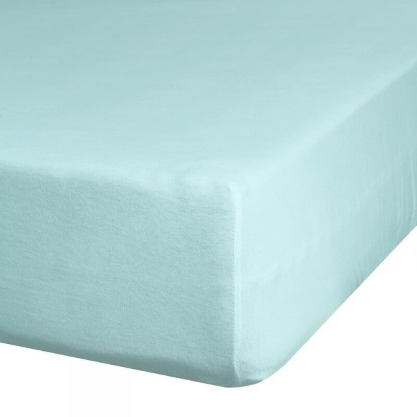 Prześcieradło jersey z gumką 180x200 cm z bawełny kolor miętowy 125 g/m2 Design 91 