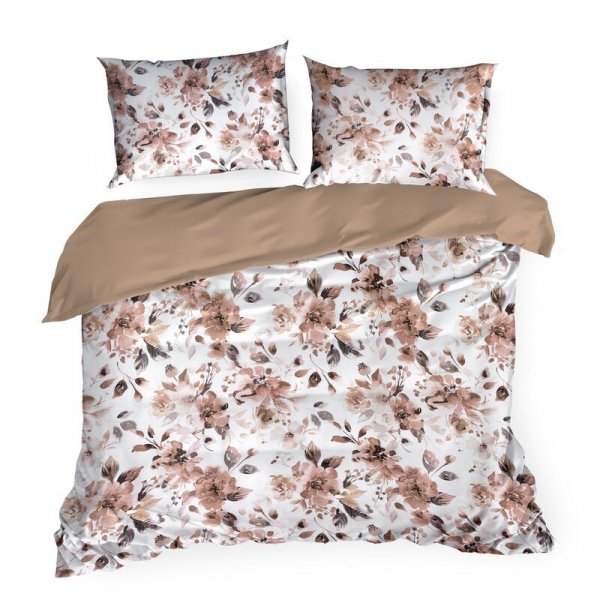 Pościel 220x200 cm bawełniana kolor biały, różowy z wzorem kwiatowym styl romantyczny SPRING 76