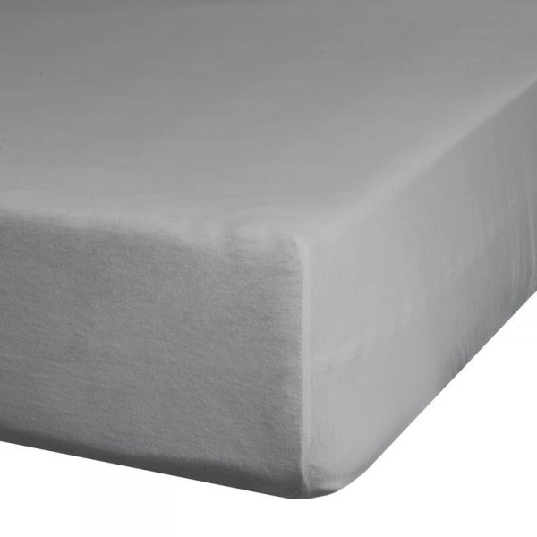 Prześcieradło jersey z gumką 120x200 cm z bawełny kolor stalowy 125 g/m2 Design 91