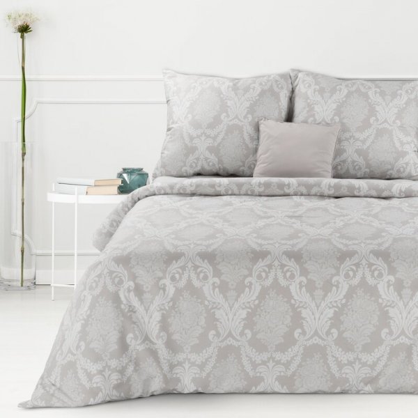 Pościel bawełniana 220x200 Sara 05 szara ornamenty Eurofirany