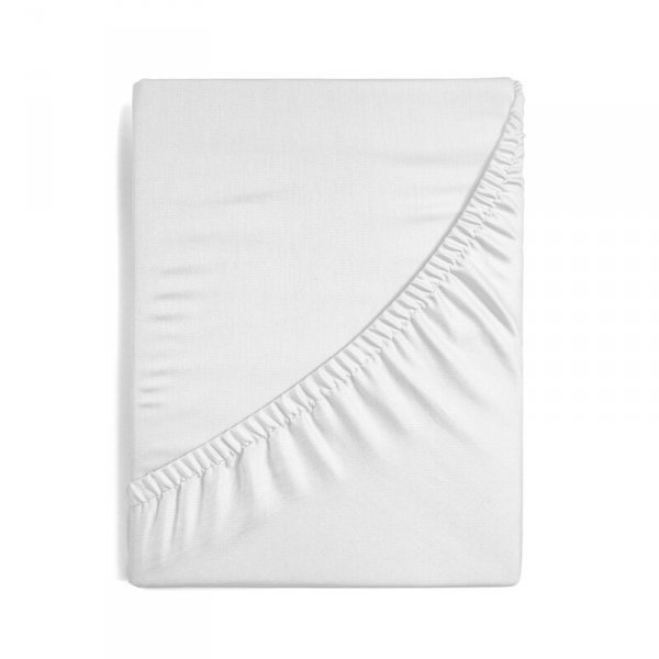 Prześcieradło jersey z gumką 140x200 cm z bawełny kolor biały 125 g/m2 Design 91 