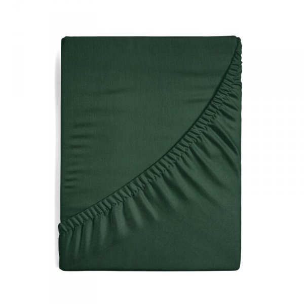 Prześcieradło jersey z gumką 220x200 cm z bawełny kolor ciemny zielony 125 g/m2 Design 91 