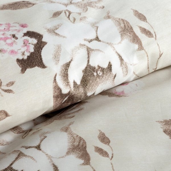 Pościel 22x200 cm bawełniana kolor beżowy, jasnobrązowy z wzorem kwiatowym styl romantyczny SPRING 45