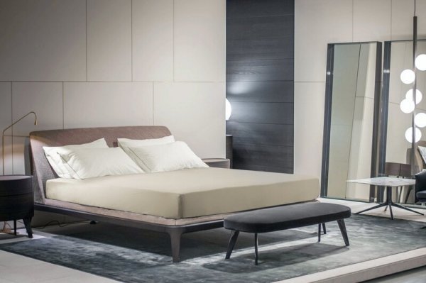 Prześcieradło jersey z gumką 180x200 cm z bawełny kolor beżowy 125 g/m2 Design 91 