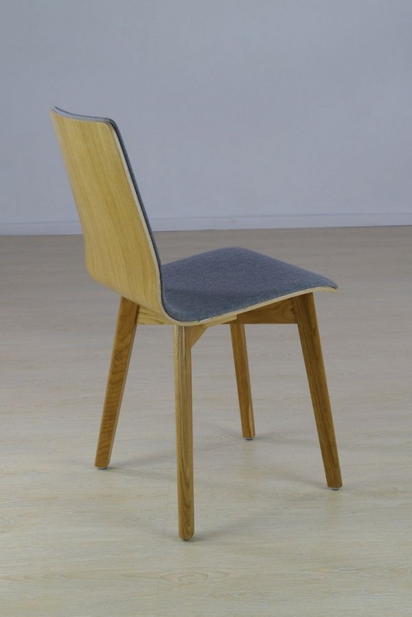 LUKA SOFT W -  krzesło dębowe, jasno szara tkanina