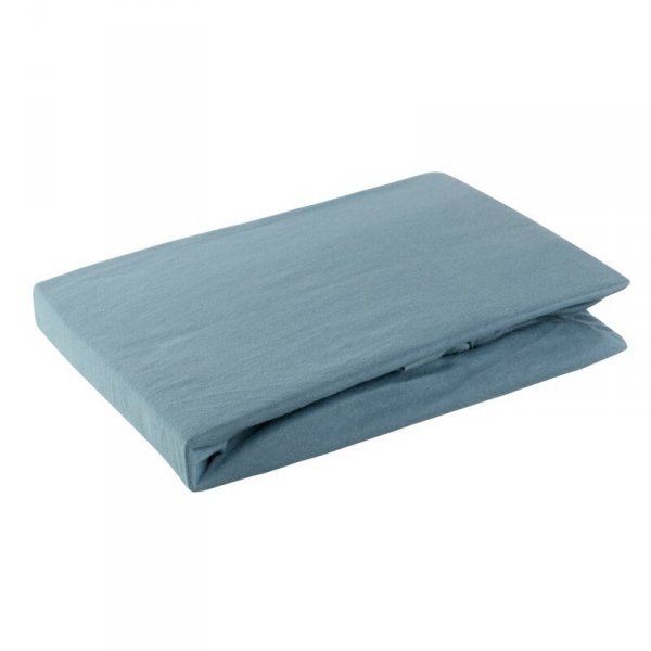 Prześcieradło jersey z gumką 160x200 cm z bawełny kolor niebieski 125 g/m2 Design 91