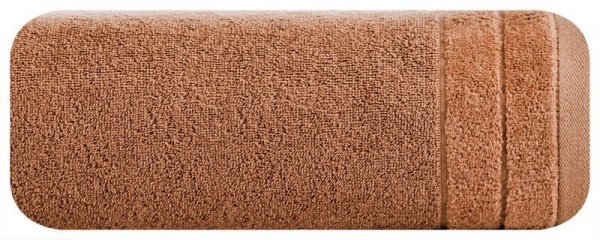 Komplet ręczników DAMLA z welurową bordiurą 30x50, 50x90, 70x140 ceglany