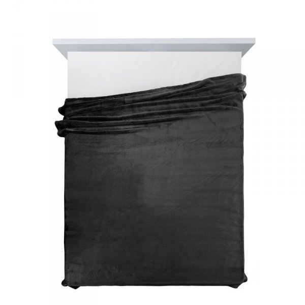 Koc z efektem 3D z wytłaczanym wzorem jodełki D91 Cindy5 170x210cm Czarny