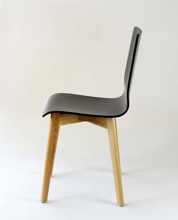 LUKA W krzesło drewniane czarne, dębowa rama