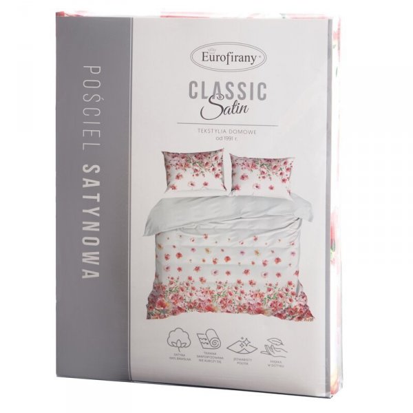 Pościel 220x200 cm bawełniana kolor biały, różowy z wzorem kwiatowym styl romantyczny SPRING 01 